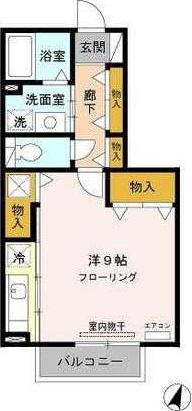 イーグルスKTV(ワンルーム/1階)の間取り写真