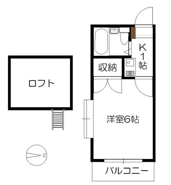 MIYATO(1K/2階)の間取り写真