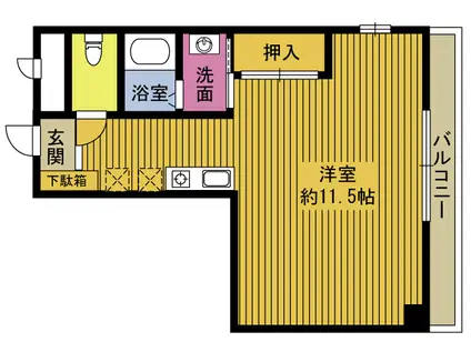 シャンローゼかめがわ(1K/2階)の間取り写真