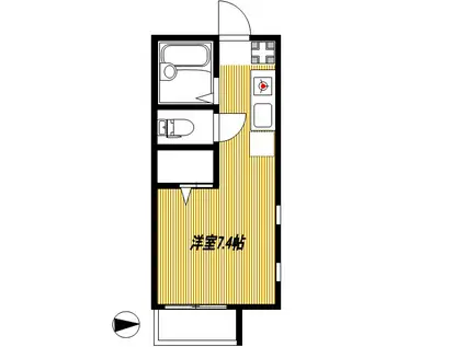ランドピエール調布(ワンルーム/1階)の間取り写真