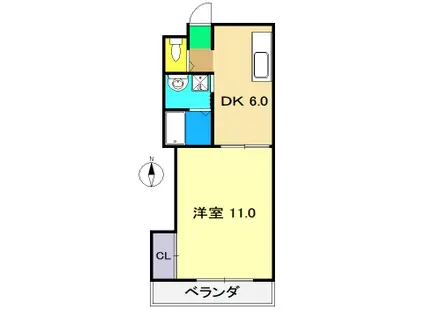 ドリームハウス 2(1DK/3階)の間取り写真