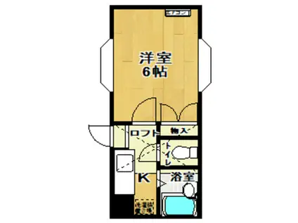 パルーム開成B棟(1K/2階)の間取り写真