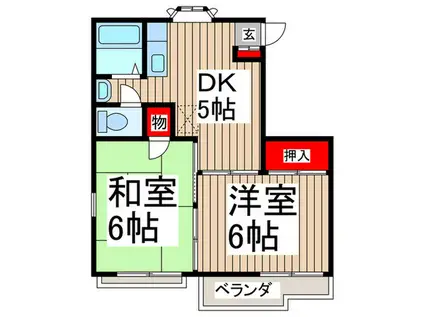 サニ-ハイツ関谷A(2DK/2階)の間取り写真