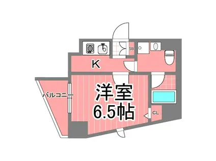 クレイシア横浜ノース(1K/3階)の間取り写真