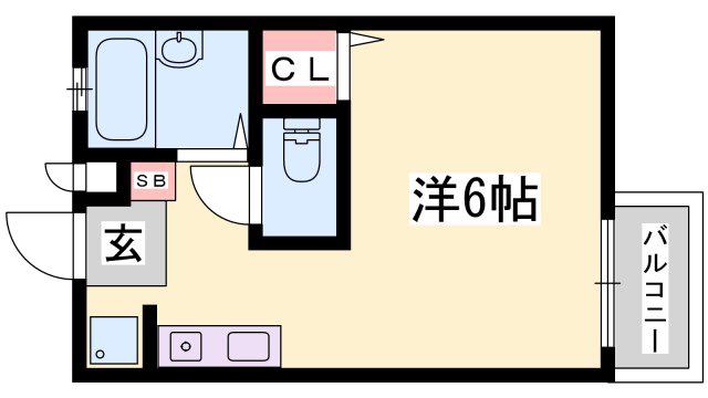 ドーミ東光寺(ワンルーム/1階)の間取り写真