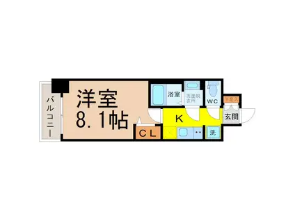 ファスティーナ志賀本通(1K/4階)の間取り写真