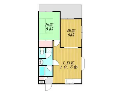 友希ハイツ(2LDK/2階)の間取り写真