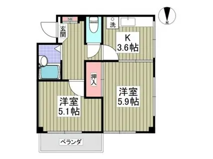 田垣マンション(2K/3階)の間取り写真