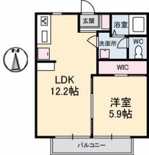 グッディーズ寺山(1LDK/2階)の間取り写真