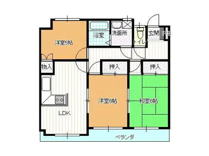 メゾンユウミック(3DK/1階)の間取り写真