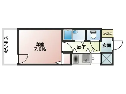 朝日プラザ久留米II(1K/2階)の間取り写真