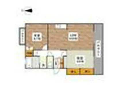 熊本市南区馬渡2丁目(2LDK/4階)の間取り写真