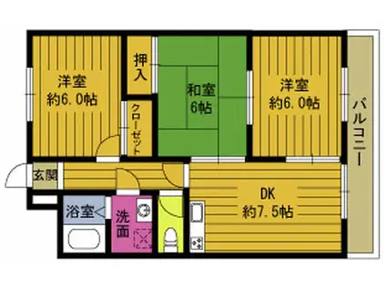 サンヒルズ・クレスト(3DK/4階)の間取り写真