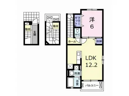 クラリティ スカイI(1LDK/3階)の間取り写真