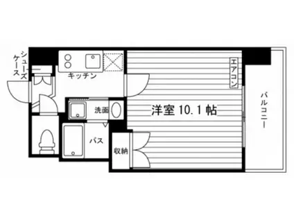 GRAND ETERNA岡山II(1K/9階)の間取り写真