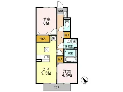 山陽電鉄本線 尾上の松駅 徒歩27分 2階建 築19年(2DK/1階)の間取り写真
