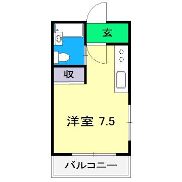 YSハイツ(ワンルーム/3階)の間取り写真