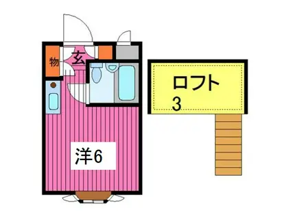 ベルシティ川口Ⅱ号棟(ワンルーム/1階)の間取り写真