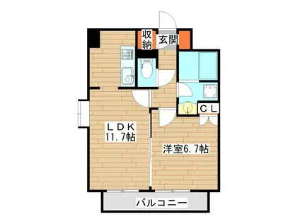 エルスタンザ広瀬通RESIDENCE(1LDK/6階)の間取り写真