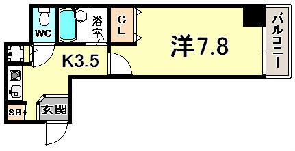 プレサンス神戸メリケンパーク前(1K/5階)の間取り写真