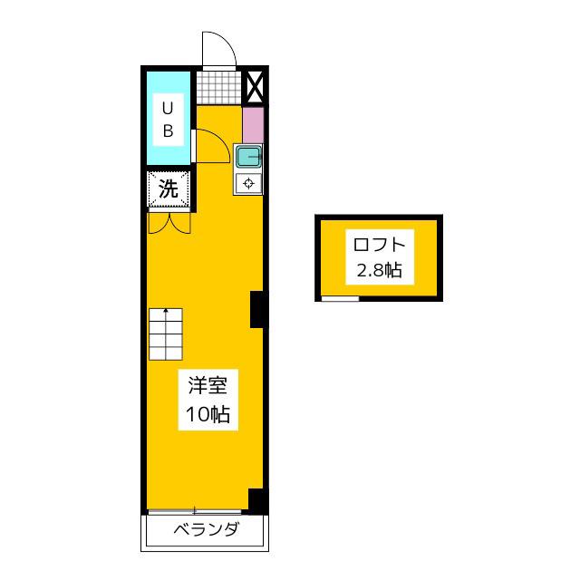 ホワイトシャイン(ワンルーム/3階)の間取り写真