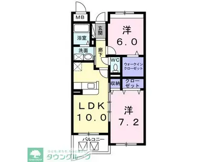 マンショングレイスエレガント(2LDK/1階)の間取り写真