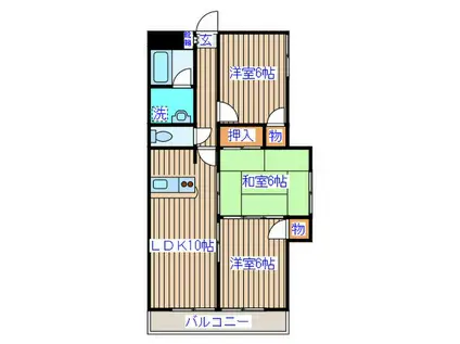 ＪＲ仙石線 小鶴新田駅 徒歩11分 6階建 築32年(3LDK/1階)の間取り写真