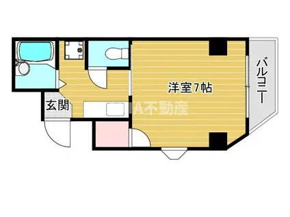 GLOBAL(1K/4階)の間取り写真