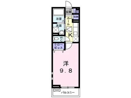 ジェイド III(1K/1階)の間取り写真
