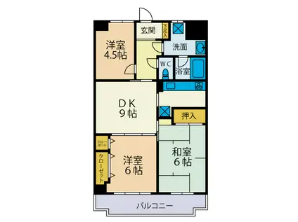 レジデンス伊藤II(3DK/6階)の間取り写真