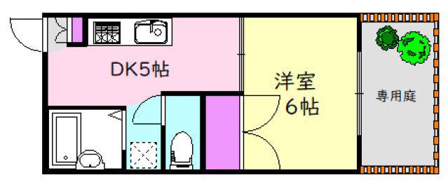 フレグランス藤井(1DK/1階)の間取り写真