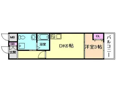 ガゼルノア加島II(1DK/3階)の間取り写真