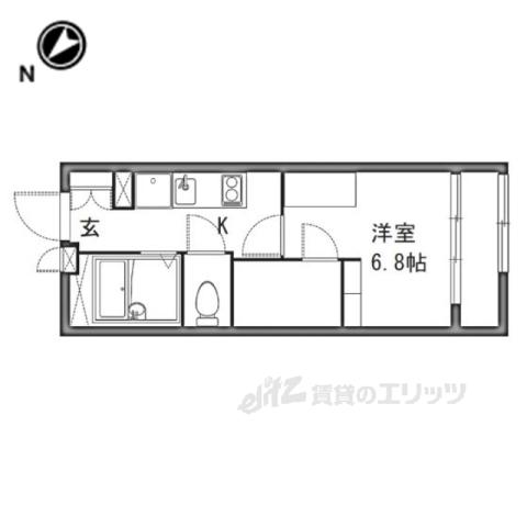 レオパレスピュア(1K/1階)の間取り写真