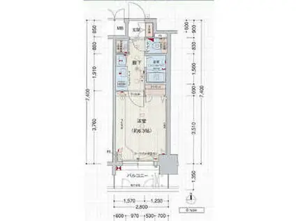 プレサンス大須観音駅前サクシード(1K/5階)の間取り写真