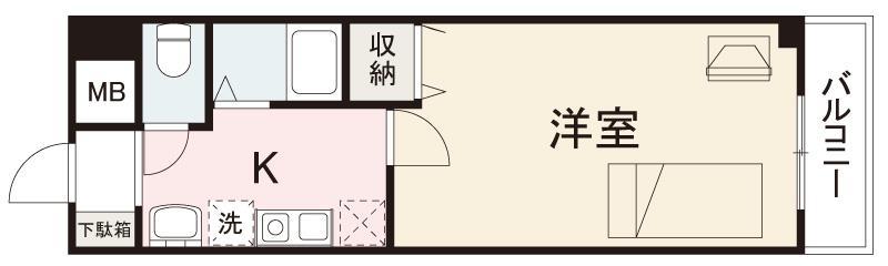 アクシオス中新町(1K/5階)の間取り写真