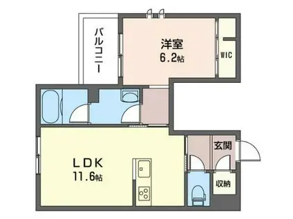 NORD 代沢(1LDK/2階)の間取り写真