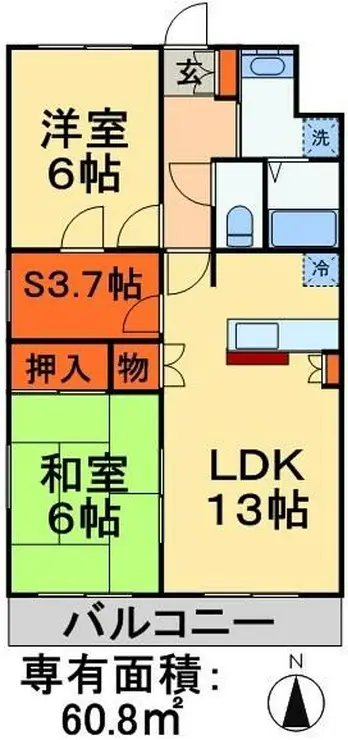 リバーストーンC 3階階 間取り