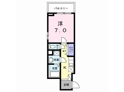 フラッグシップ中町(1K/2階)の間取り写真