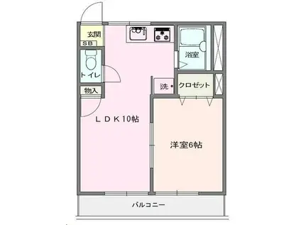 メゾンいしかわ(1LDK/2階)の間取り写真