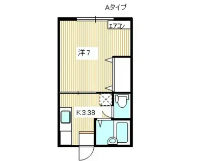 サンフラワーA棟(1K/1階)の間取り写真