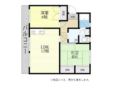 第2コーポ石田(2LDK/2階)の間取り写真