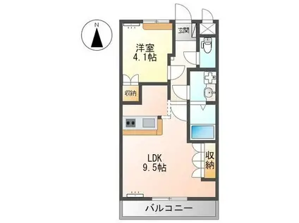 レジデンス城西I(1LDK/2階)の間取り写真