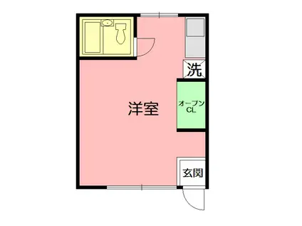 タウンハイツ(1K/2階)の間取り写真