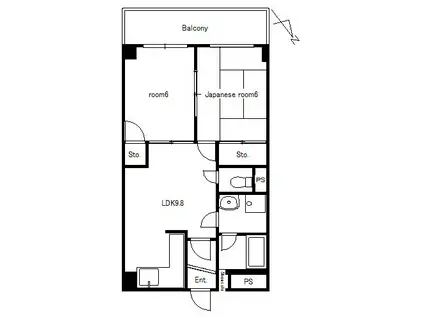 ライフメゾン清水(2DK/1階)の間取り写真