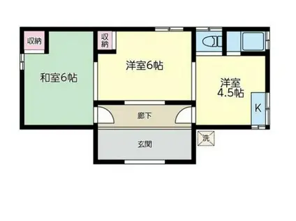 アパート佐和(2DK/1階)の間取り写真