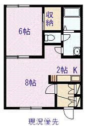 セシボン(1LDK/2階)の間取り写真