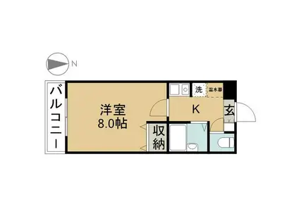 エクセランス小池II(1K/1階)の間取り写真