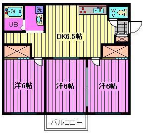 レジデンツ藤(3DK/2階)の間取り写真