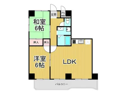 白峰コーポ(2LDK/3階)の間取り写真