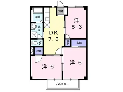 エムハイツ(3DK/2階)の間取り写真